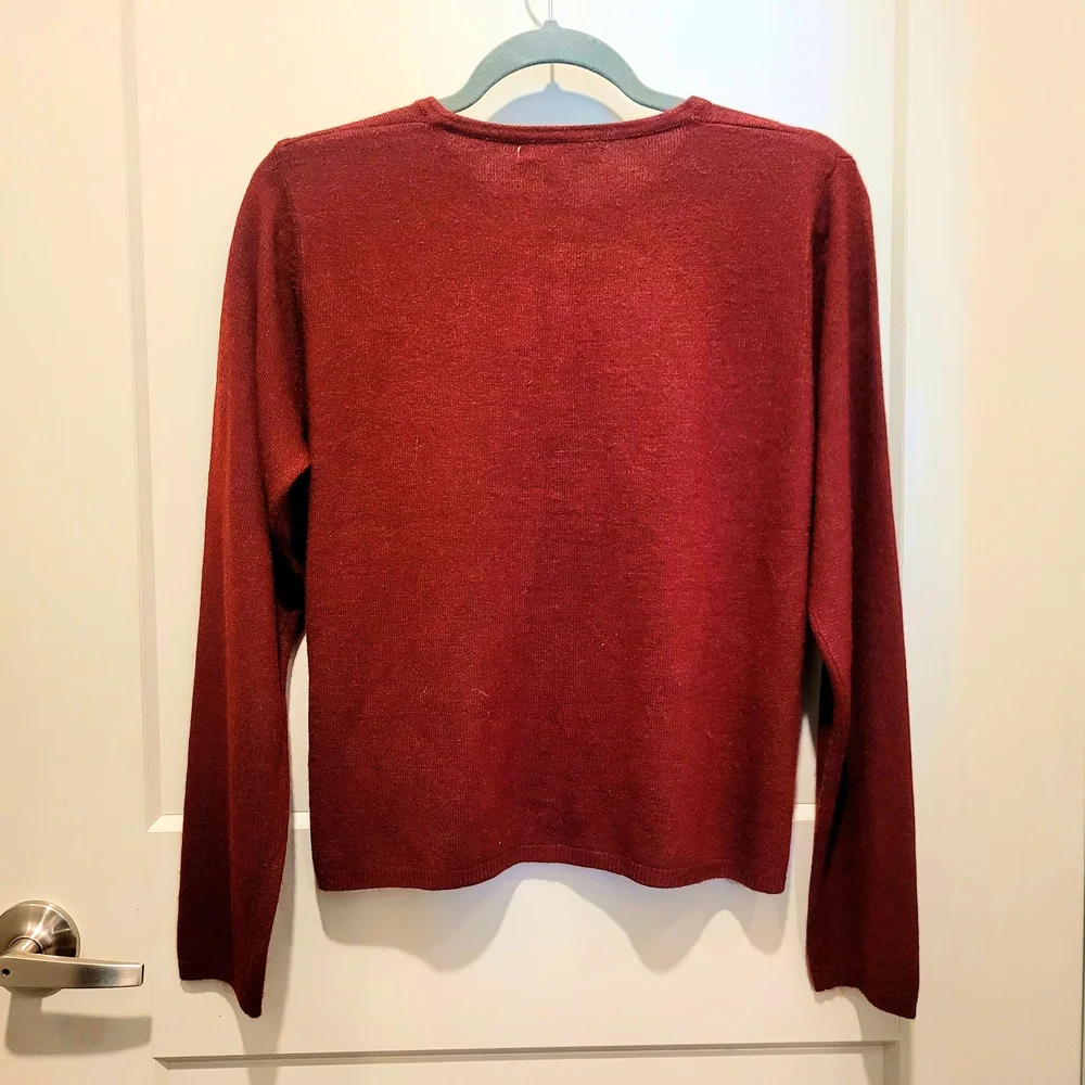 Free People Rich Maroon Vintage Inspired Beaded Cardigan - Picture 8 of 8